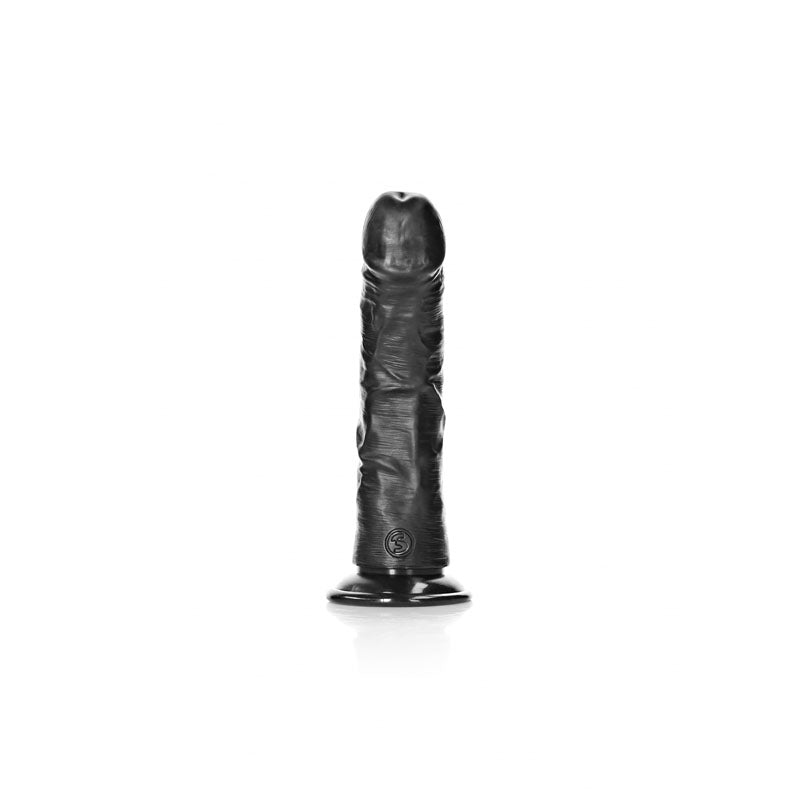 REALROCK Realistic Curved Dildo with Suction Cup - 15.5 cm - Black