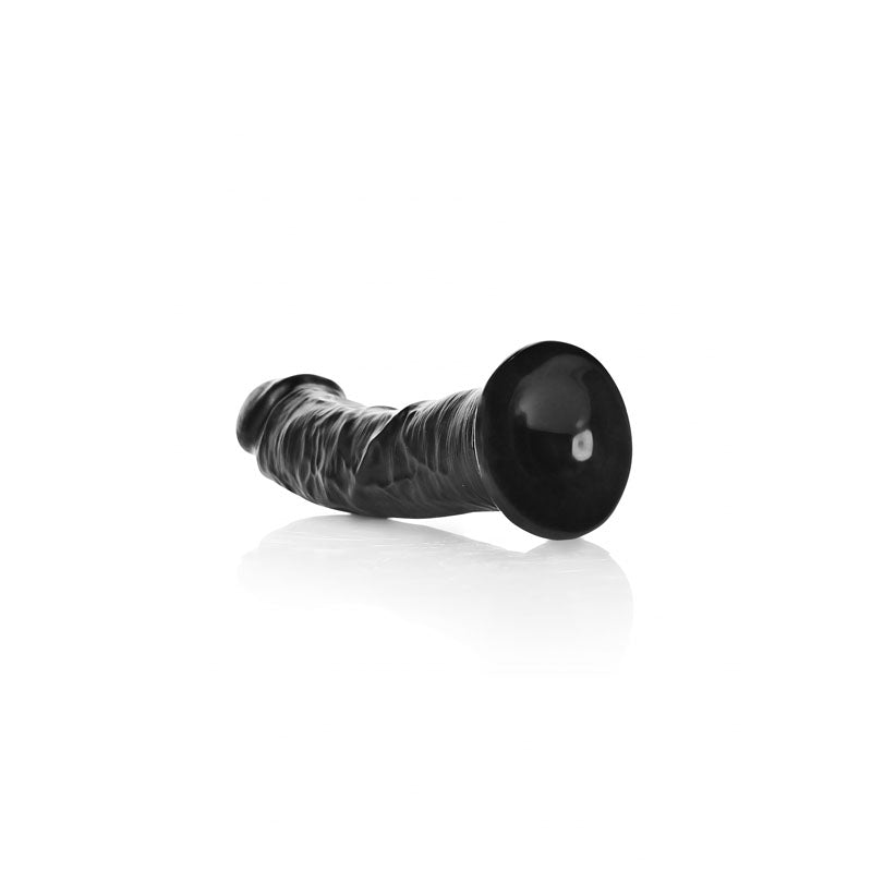 REALROCK Realistic Curved Dildo with Suction Cup - 15.5 cm - Black