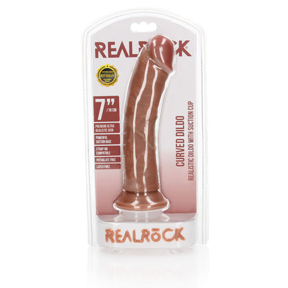 REALROCK Realistic Regular Curved Dildo with Suction Cup - 18 cm - Tan 18 cm (7) Dong-REA117TAN