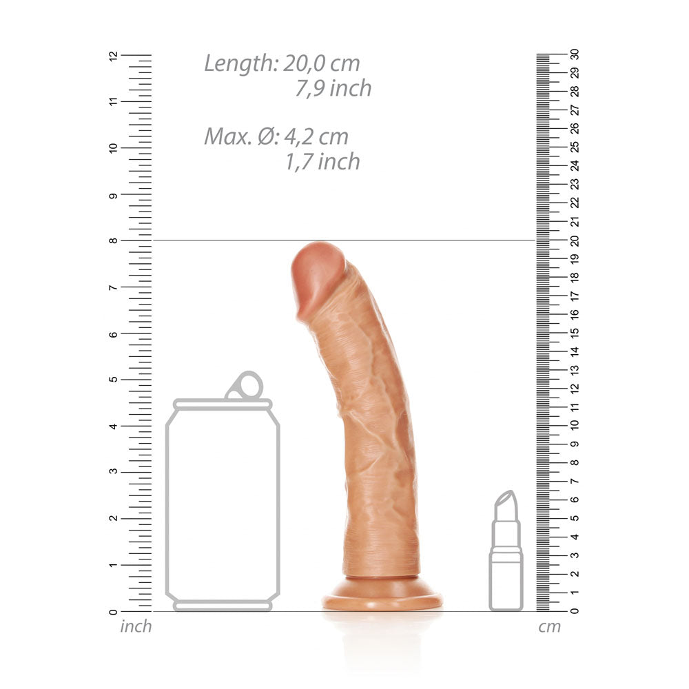 REALROCK Realistic Regular Curved Dildo with Suction Cup - 18 cm - Tan 18 cm (7) Dong-REA117TAN