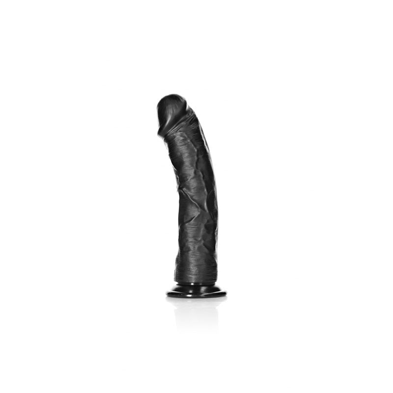 REALROCK Realistic Regular Curved Dildo with Suction Cup - 23 cm - Black 23 cm (9) Dong - REA119BLK