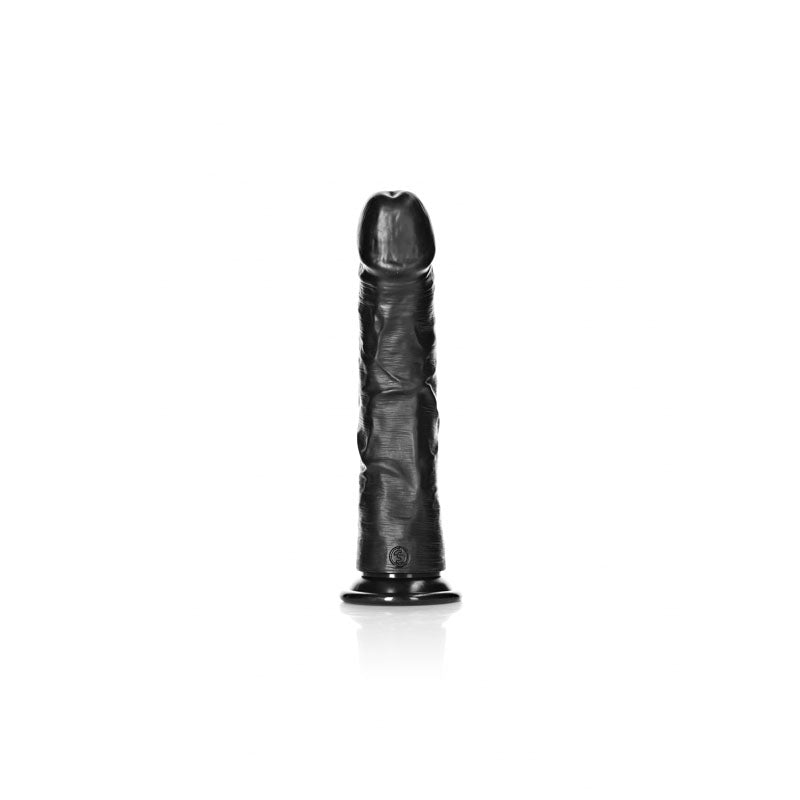 REALROCK Realistic Regular Curved Dildo with Suction Cup - 23 cm - Black 23 cm (9) Dong - REA119BLK