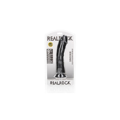 REALROCK Realistic Regular Curved Dildo with Suction Cup - 23 cm - Black 23 cm (9) Dong - REA119BLK