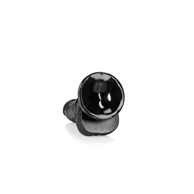 REALROCK Realistic Curved Dong with Balls - 15.5 cm - Black