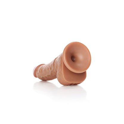 REALROCK Realistic Curved Dong with Balls - 15.5 cm - Tan