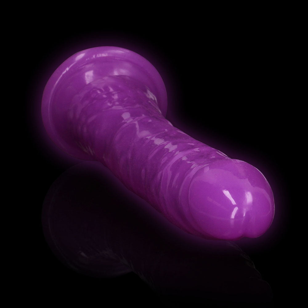 REALROCK 29 cm Slim Glow in the Dark Neon - Purple - Glow in Dark Purple 29 cm (11) Dong - REA146GLOPUR