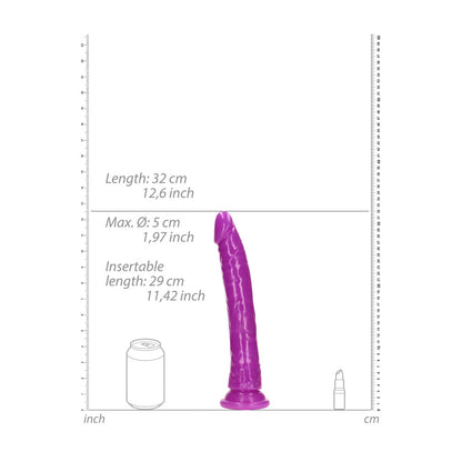 REALROCK 29 cm Slim Glow in the Dark Neon - Purple - Glow in Dark Purple 29 cm (11) Dong - REA146GLOPUR