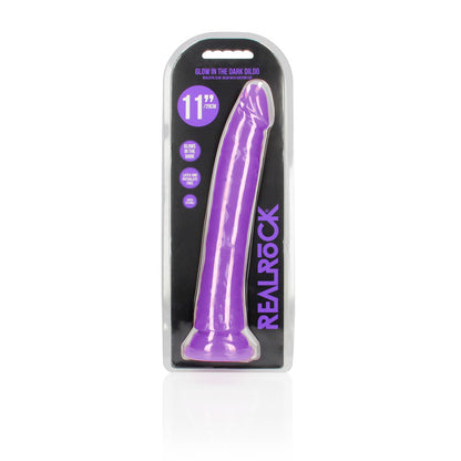 REALROCK 29 cm Slim Glow in the Dark Neon - Purple - Glow in Dark Purple 29 cm (11) Dong - REA146GLOPUR