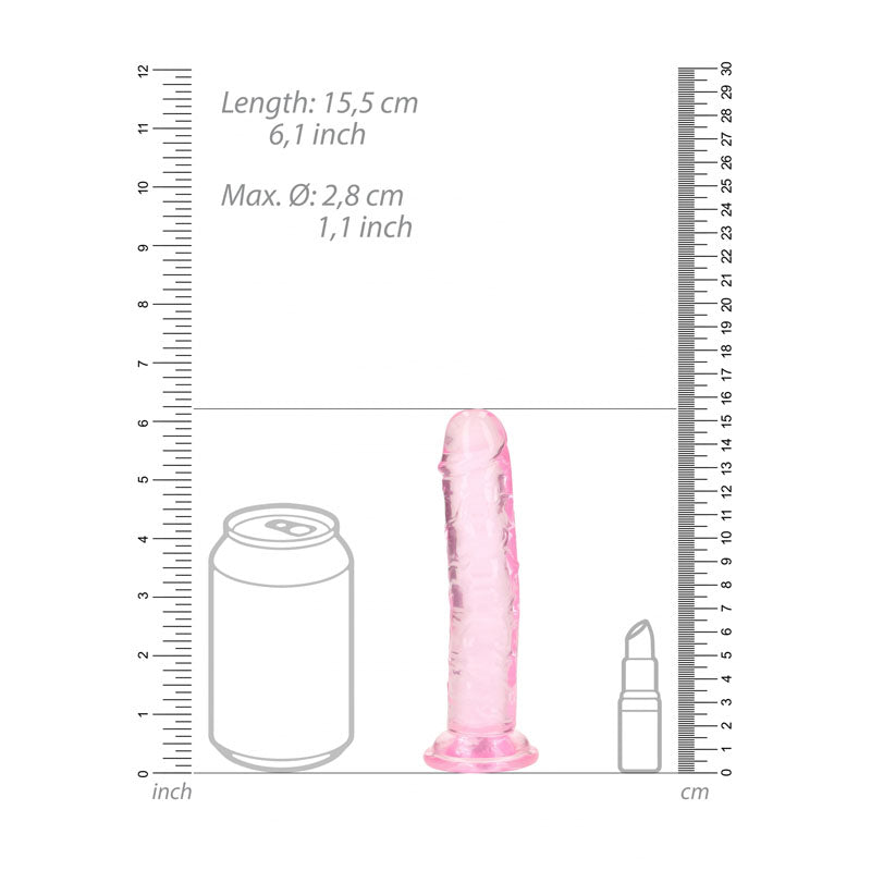 REALROCK 15.5 cm Straight Dildo - Pink - Pink 15.5 cm (6) Dong-REA150PNK