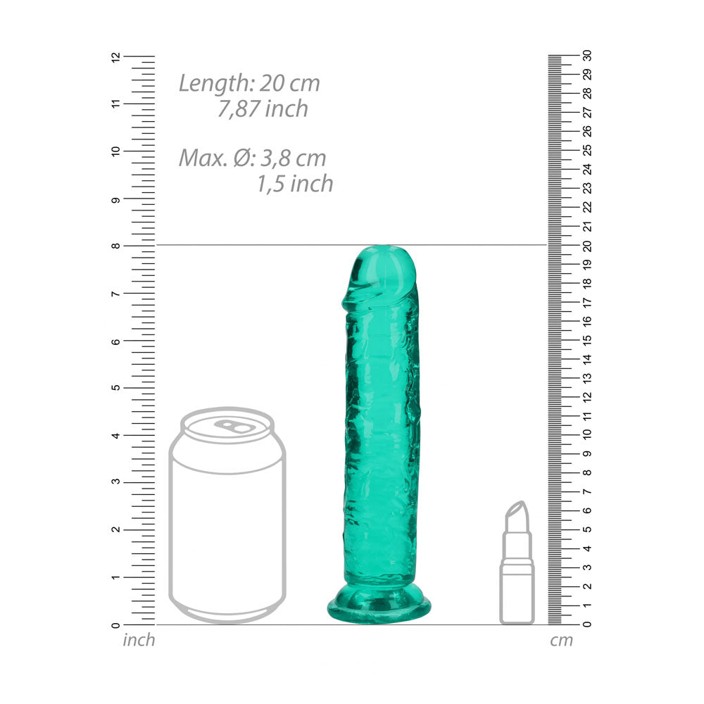 REALROCK 18 cm Straight Dildo - Turquoise - Turquoise 18 cm (7) Dong - REA152TUR