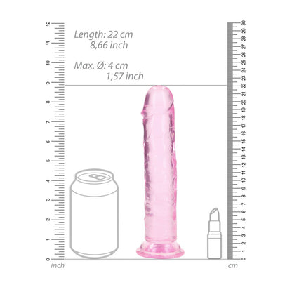 REALROCK 20 cm Straight Dildo - Pink - Pink 20 cm (8) Dong - REA153PNK