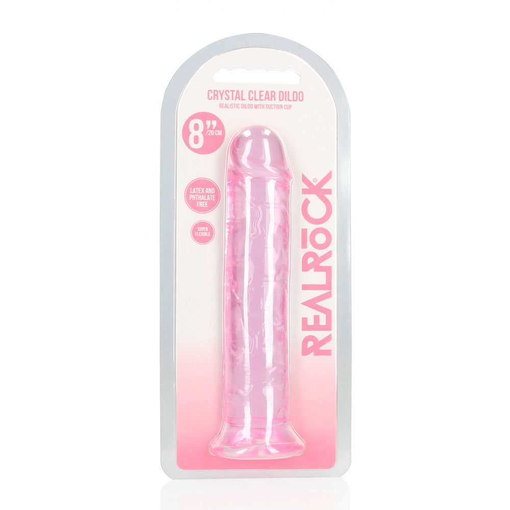 REALROCK 20 cm Straight Dildo - Pink - Pink 20 cm (8) Dong - REA153PNK