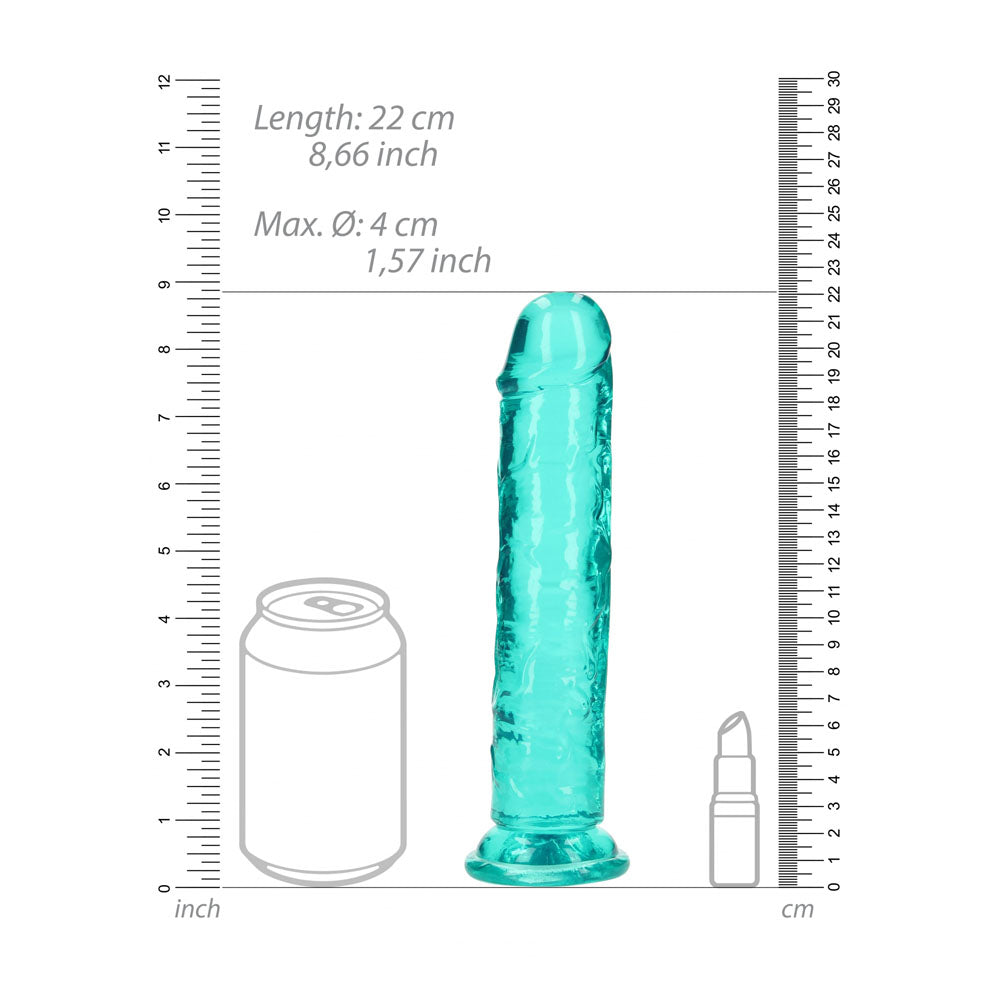 REALROCK 20 cm Straight Dildo - Turquoise - Turquoise 20 cm (8) Dong - REA153TUR
