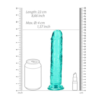 REALROCK 20 cm Straight Dildo - Turquoise - Turquoise 20 cm (8) Dong - REA153TUR