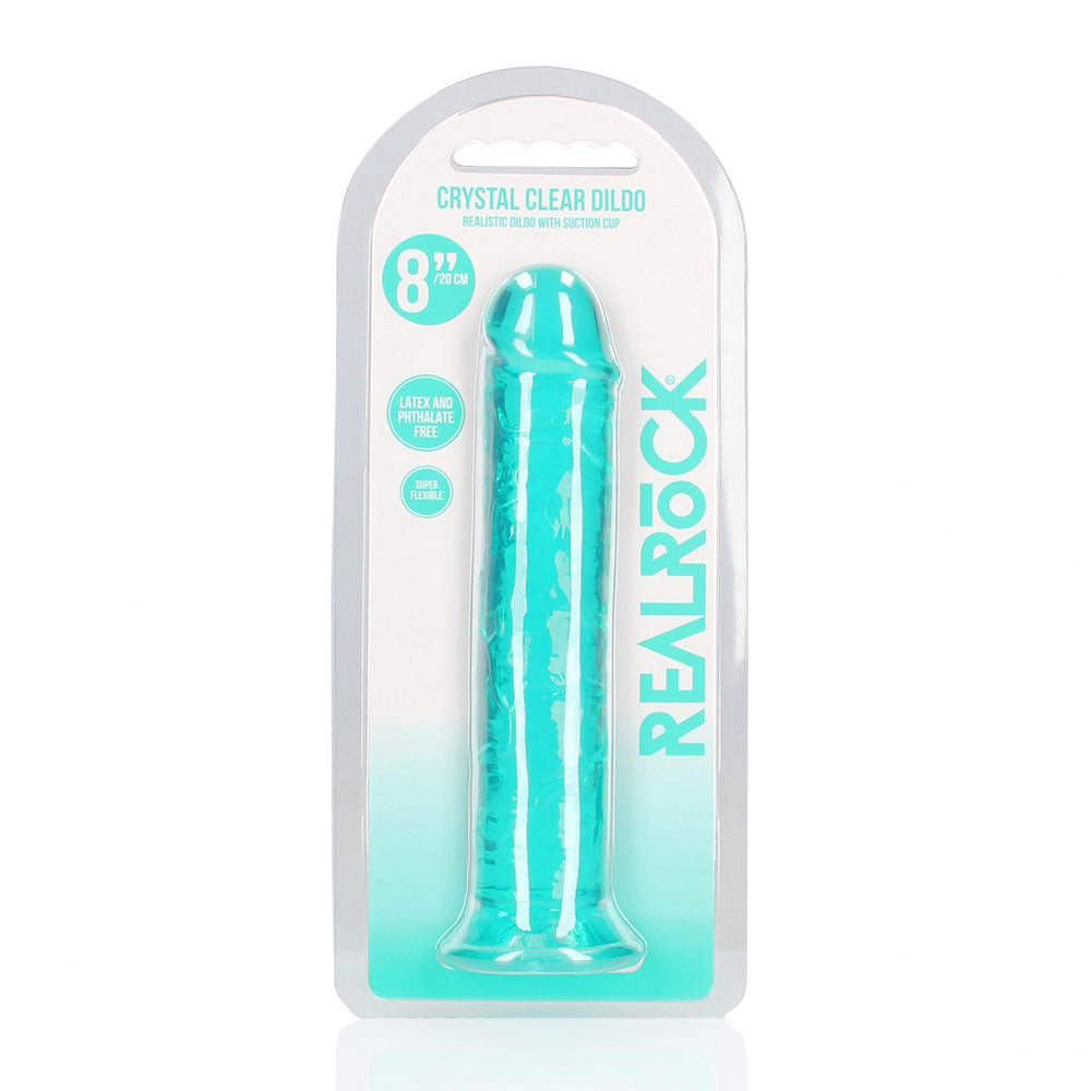 REALROCK 20 cm Straight Dildo - Turquoise - Turquoise 20 cm (8) Dong - REA153TUR