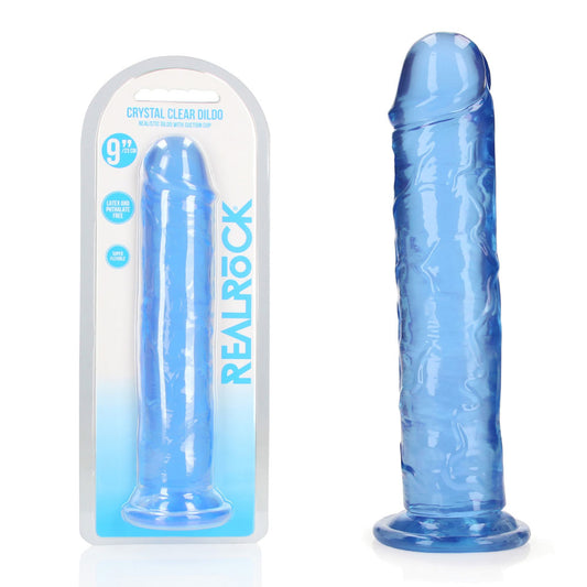 REALROCK 25 cm Straight Dildo - Blue - Blue 25 cm (10) Dong - REA154BLU