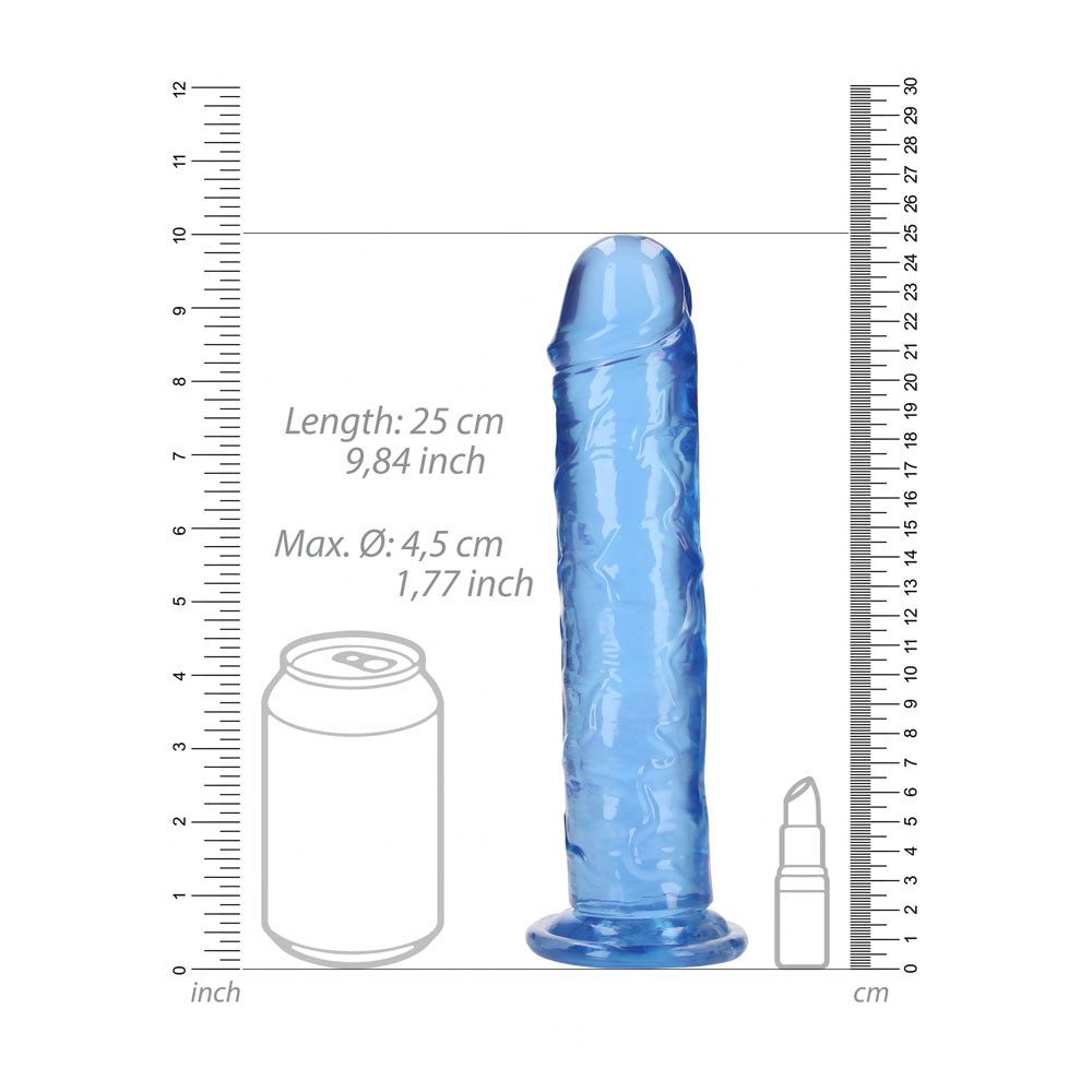REALROCK 25 cm Straight Dildo - Blue - Blue 25 cm (10) Dong - REA154BLU
