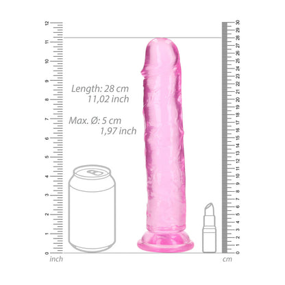 REALROCK 28 cm Straight Dildo - Pink - Pink 28 cm (10) Dong - REA155PNK