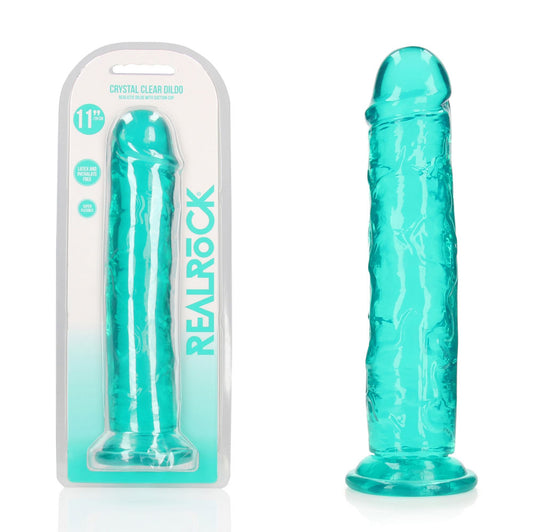REALROCK 31 cm Straight Dildo - Turquoise - Turquoise 31 cm (11) Dong - REA156TUR