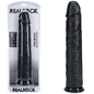 REALROCK 38cm Extra Long Dildo - Black - Black 38 cm (15) Extra Long Dong - REA168BLK