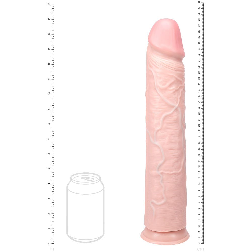 REALROCK 38cm Extra Long Dildo - Flesh - Flesh 38 cm (15) Extra Long Dong - REA168FLE