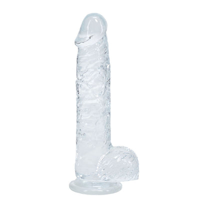REALROCK 5 Crystal Clear Dildo with Balls - Clear - Clear 14.7 cm Dong - REA208TRA