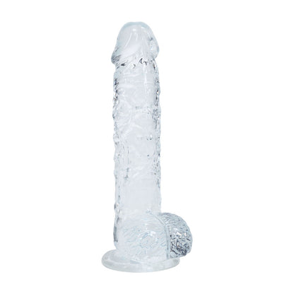 REALROCK 5 Crystal Clear Dildo with Balls - Clear - Clear 14.7 cm Dong - REA208TRA