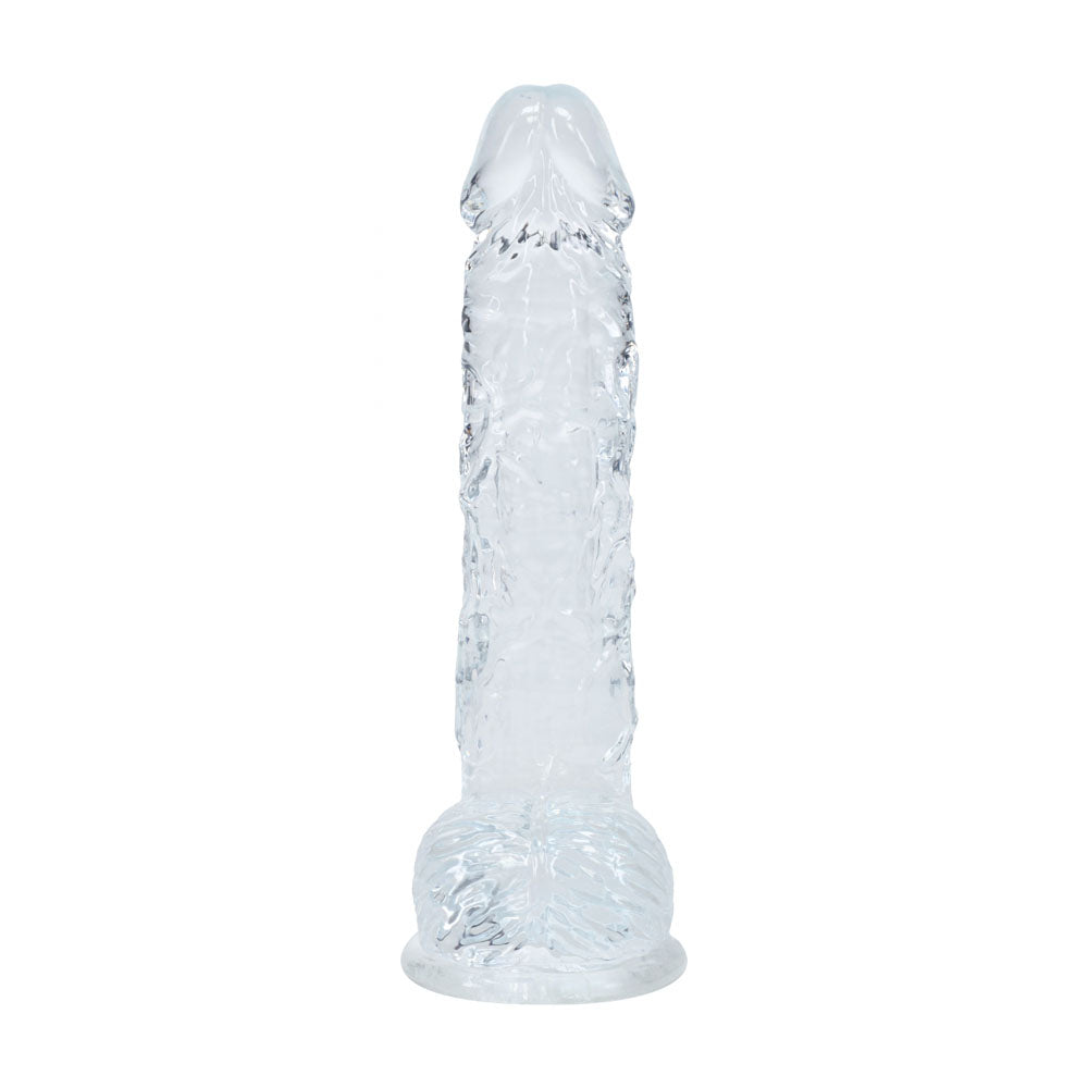 REALROCK 5 Crystal Clear Dildo with Balls - Clear - Clear 14.7 cm Dong - REA208TRA