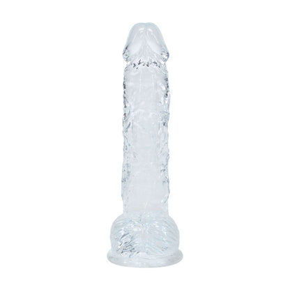 REALROCK 5 Crystal Clear Dildo with Balls - Clear - Clear 14.7 cm Dong - REA208TRA