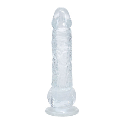 REALROCK 5 Crystal Clear Dildo with Balls - Clear - Clear 14.7 cm Dong - REA208TRA
