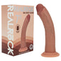 REALROCK Dual Density Silicone 7 Curved Dildo - Tan - Tan 18.5 cm Dildo - REA216TAN