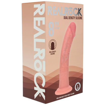 REALROCK Dual Density Silicone 8 Curved Dildo - Flesh - Flesh 20.5 cm Dildo - REA217FLE