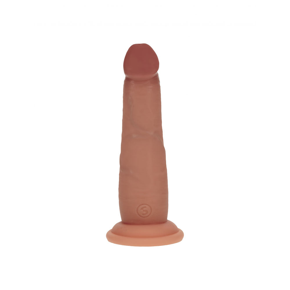 REALROCK Dual Density 6 Sliding Skin Silicone Dildo - Tan - Tan 15.2 cm Sliding Skin Dildo - REA224TAN