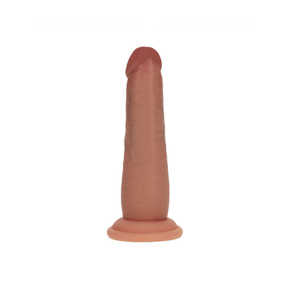REALROCK Dual Density 6 Sliding Skin Silicone Dildo - Tan - Tan 15.2 cm Sliding Skin Dildo - REA224TAN
