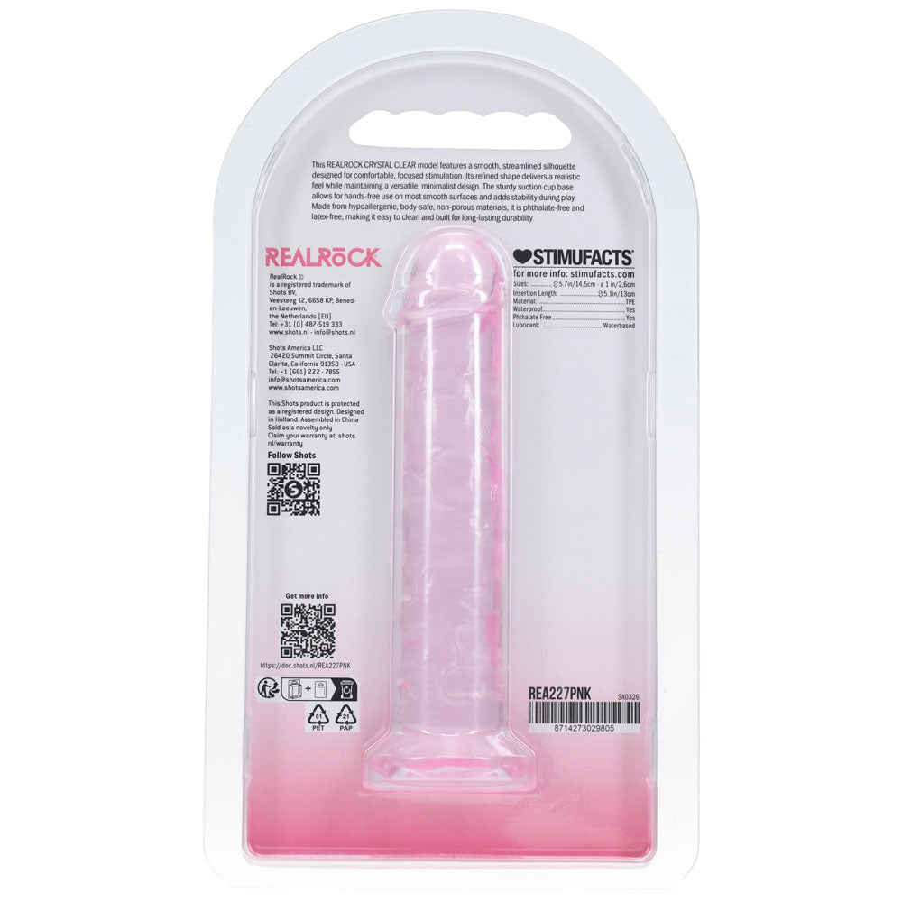 REALROCK Realistic 5 Dildo - Pink - Pink 12.7 cm Dildo - REA227PNK
