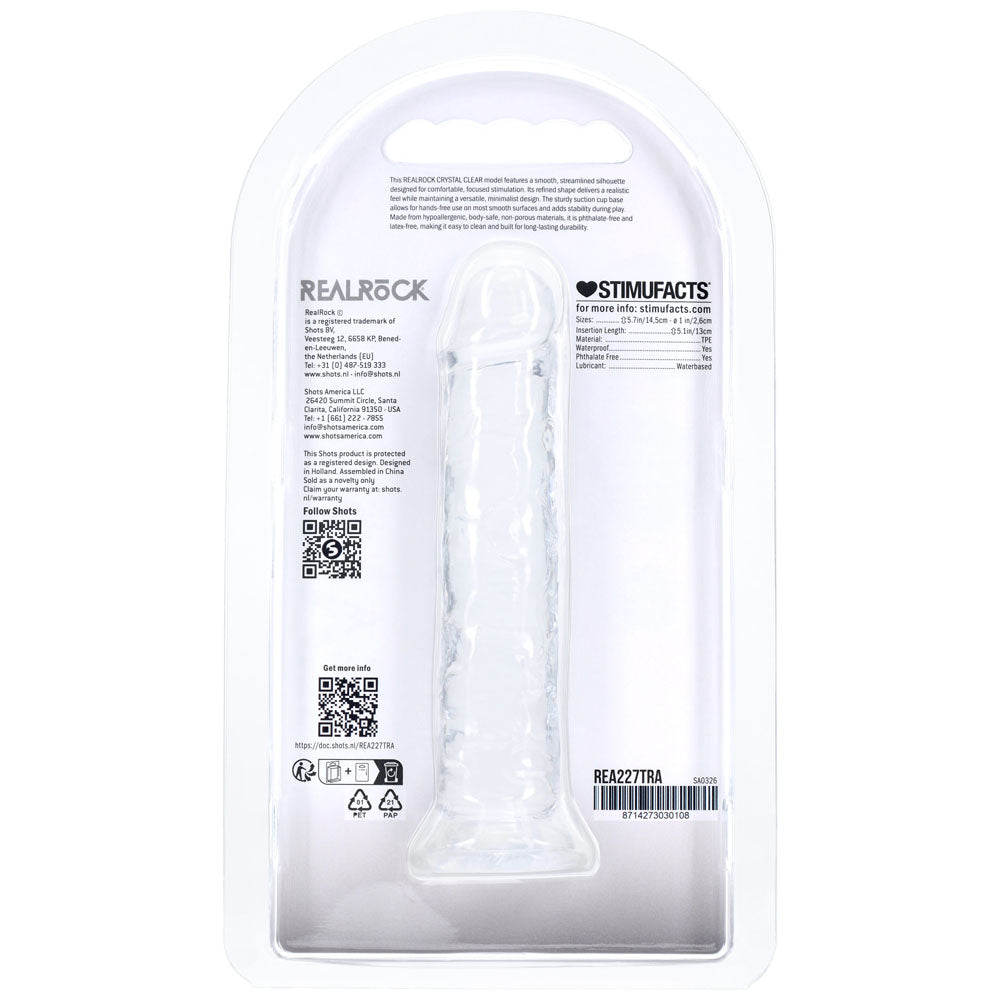 REALROCK Realistic 5 Dildo - Clear - Clear 12.7 cm Dildo - REA227TRA
