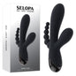 Selopa TRIPLE ACES - Black 19.7 cm USB Rechargeable Triple Stimulator Vibrator-SL-RS-6640-2