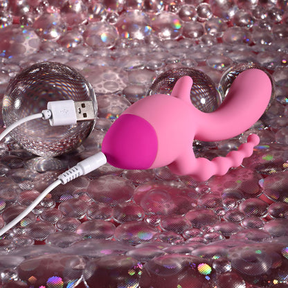 Selopa GAME ON - Pink USB Rechargeable Mini Triple Stimulator - SL-RS-7807-2