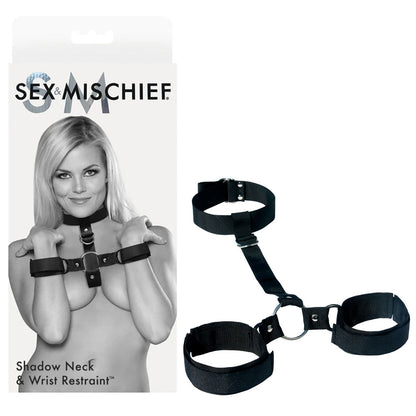 Sex & Mischief Shadow Neck and Wrist Restraint - Black Restraints-SS09910