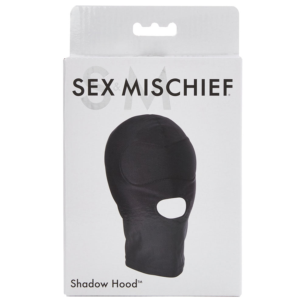 Sex & Mischief Shadow Hood - Black Hood with Opening
