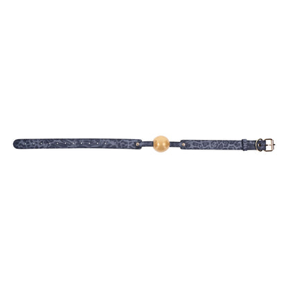 Sex & Mischief Cougar Ball Gag - Navy Blue/Gold Mouth Restraint-SS09973