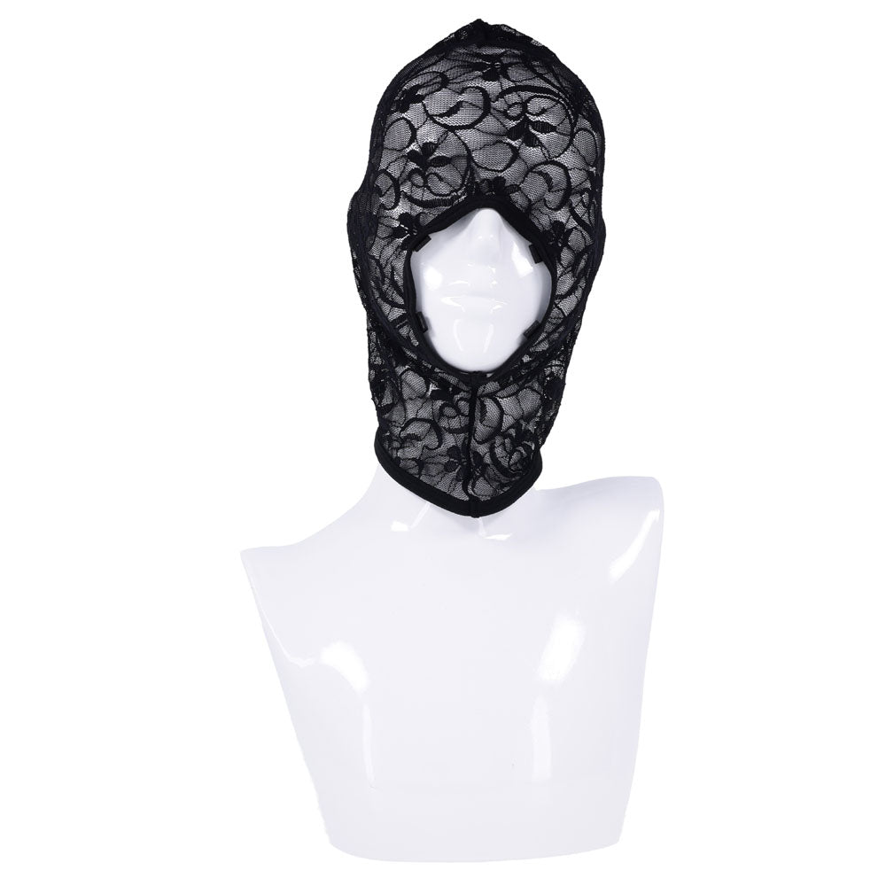 Sex & Mischief Lace Hush Hood - Black Hood-SS10101