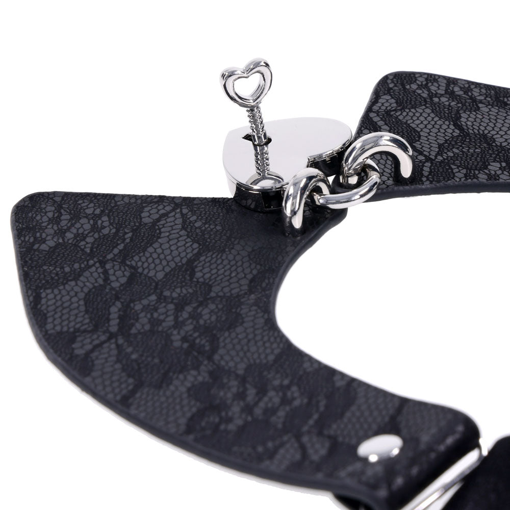 Sex & Mischief Heartbound Lace Day Collar - Black Submission Collar-SS10103