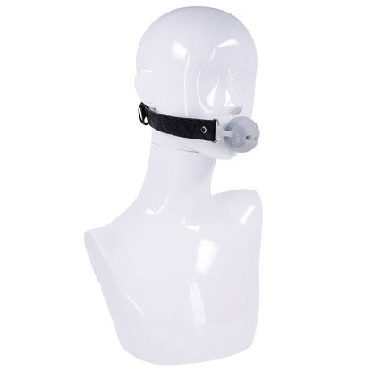 Sex & Mischief Lace Silicone Breathable Ball Gag - Black/Grey Mouth Restraint-SS10112
