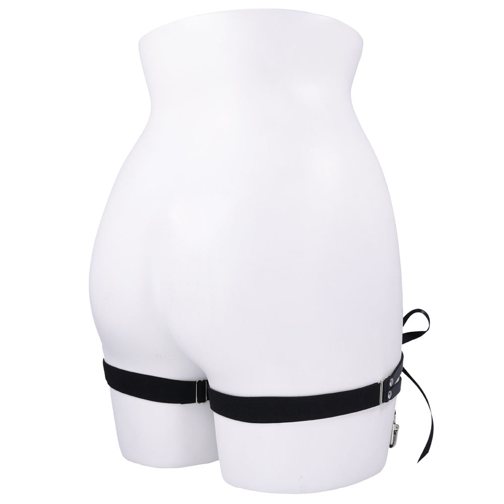 Sex & Mischief Laced Up Garters - Black Garters-SS10113