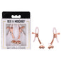 Sex & Mischief Peaches n CreaMe Bell Nipple Clamps - Peach/Rose Gold Nipple Clamps with Bells - Set of 2-SS10211