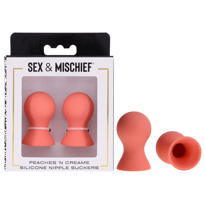 Sex & Mischief Peaches n CreaMe Silicone Nipple Suckers - Peach Nipple Suckers - Set of 2-SS10212