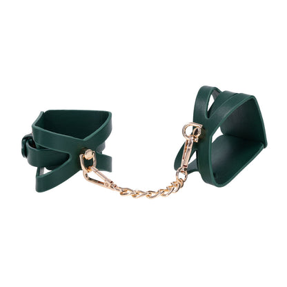 Sex & Mischief Indica Cutout Cuffs - Green/Gold Restraints-SS10215