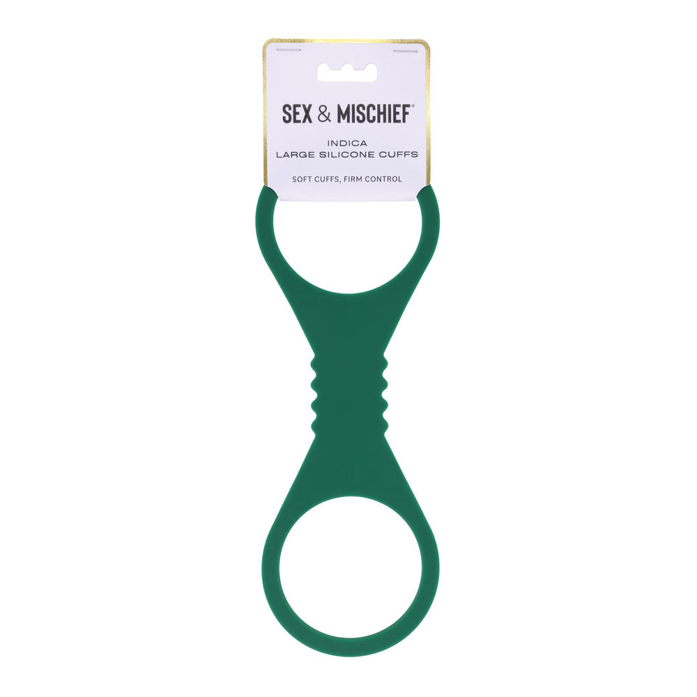 Sex & Mischief Indica Large Silicone Cuffs - Green Large Restraints-SS10220
