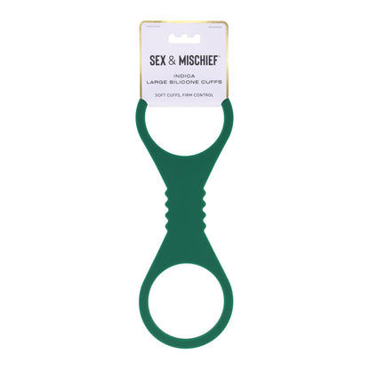 Sex & Mischief Indica Large Silicone Cuffs - Green Large Restraints-SS10220